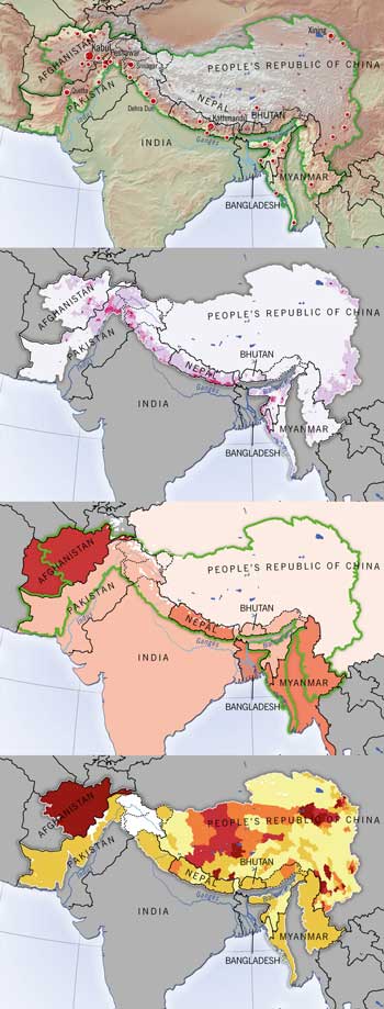 Maps on human development in the Himalaya-Hindu Kush region