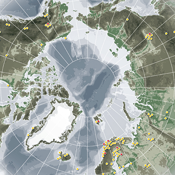 Sample map prepared for the UArctic Newsletter 'Shared Voices - Special edition on Thematic Networks' 2009